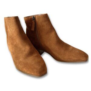 Aquatalia Fuoco  Bark Side Zip Suede Booties Sz. 8  NIB